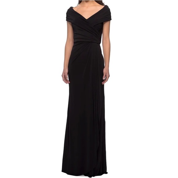La Femme Black Jersey Gown Size 2 Nwot $389 - Picture 1 of 6